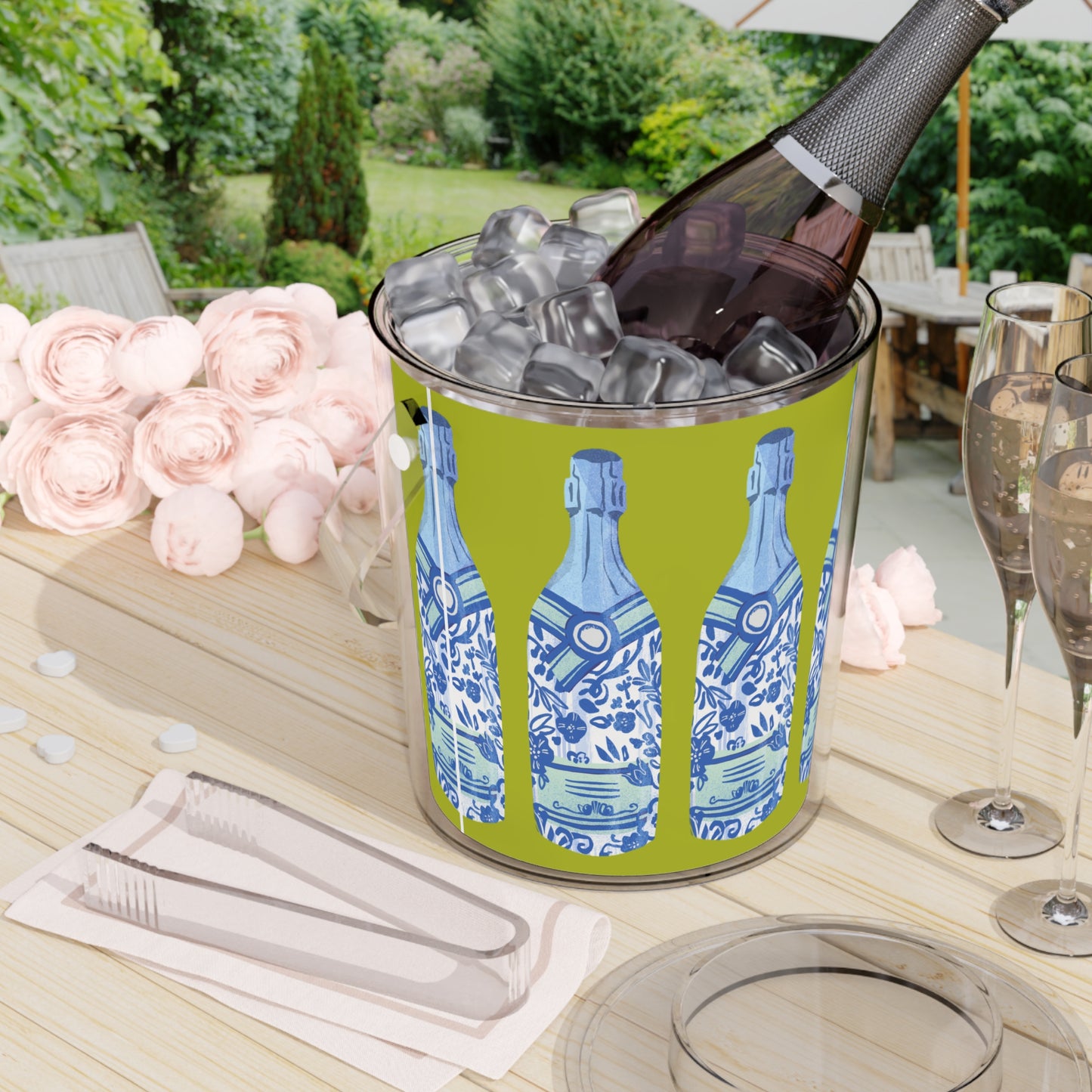 Bubbly Bottle Ice Bucket in Green