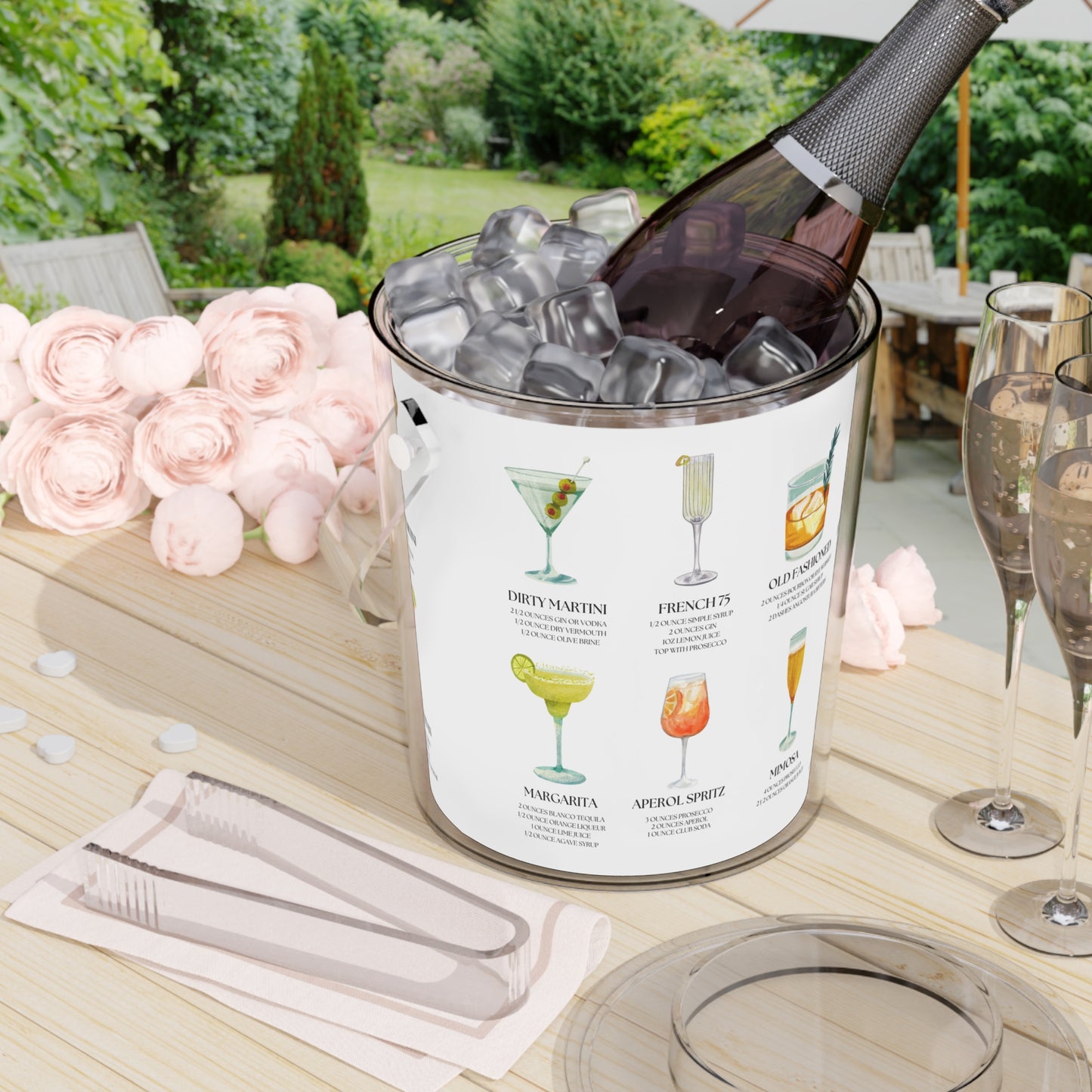 Cocktail Print Ice Bucket
