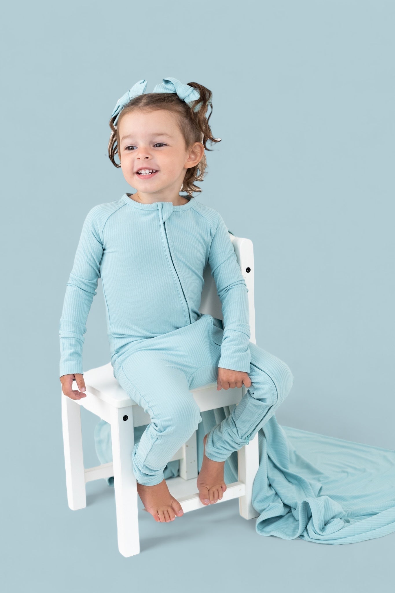 HAZY BLUE RIB DREAM ROMPER