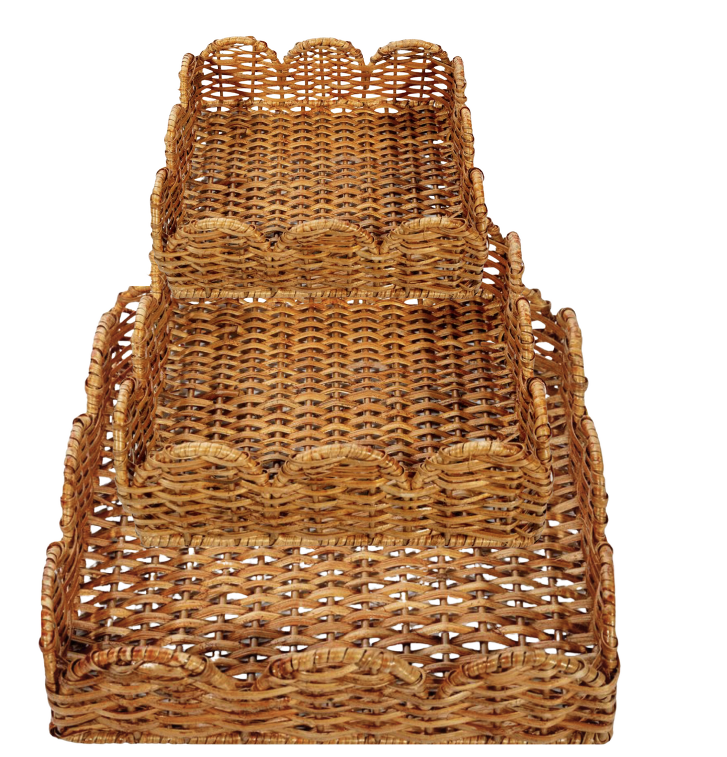 Scalloped Wicker Baskets (3 Sizes)