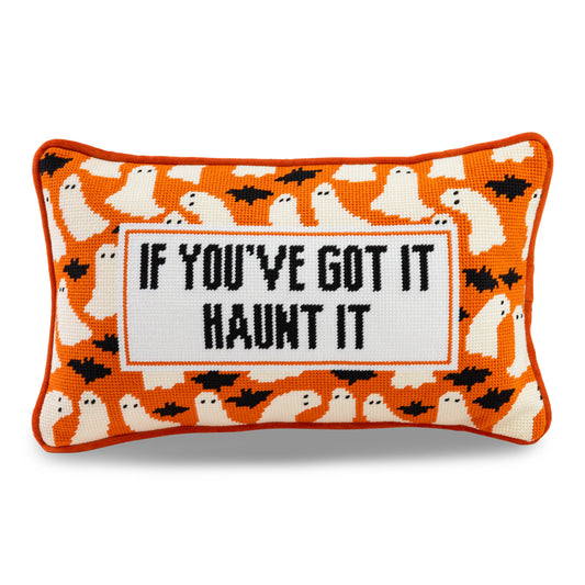 Haunt It Needlepoint Pillow