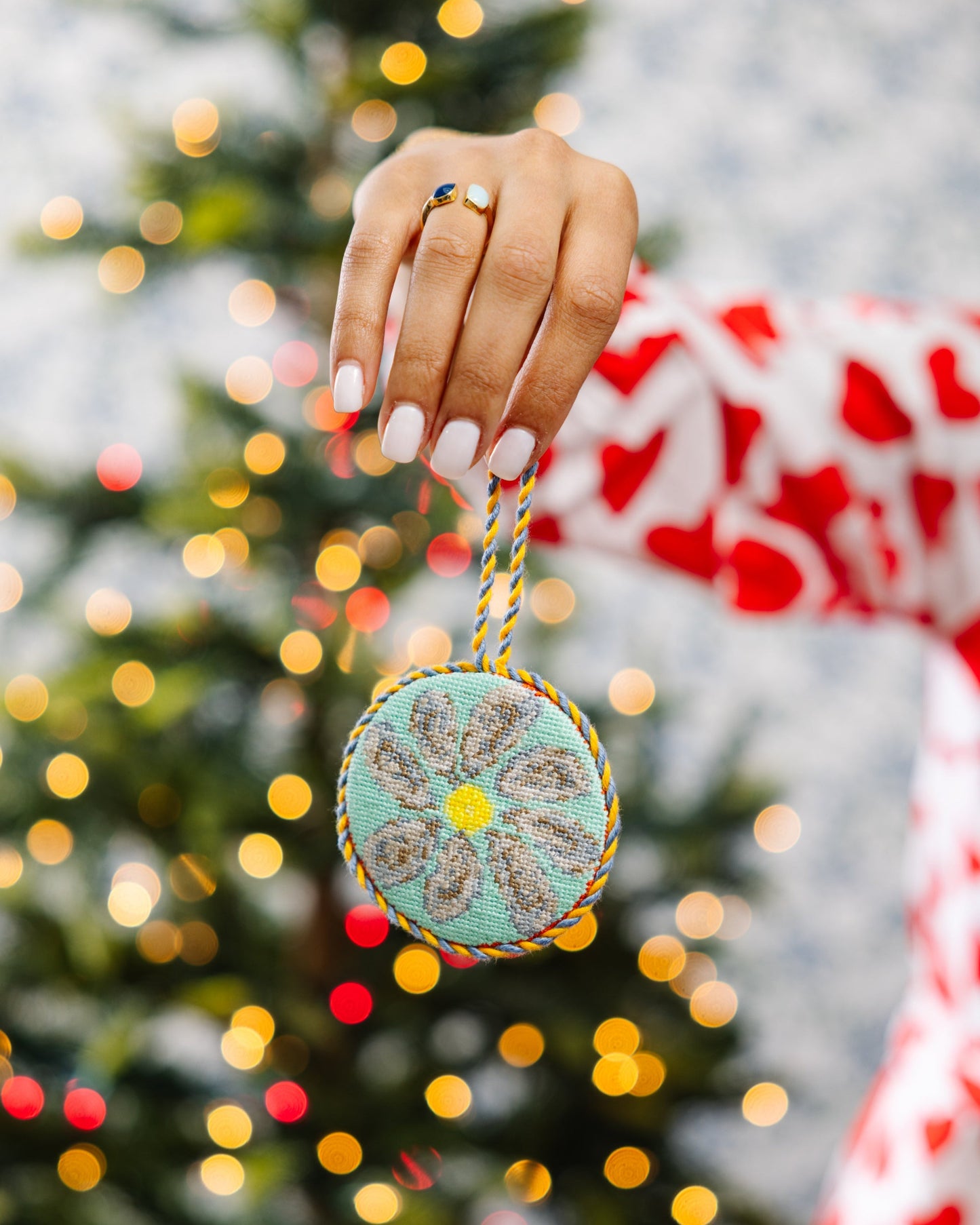 Needlepoint Icon Ornament - Oyster