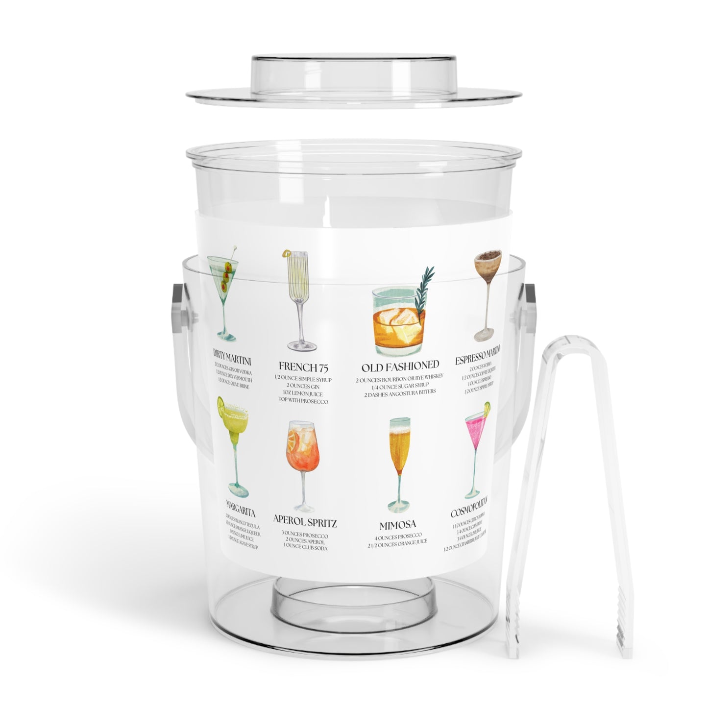 Cocktail Print Ice Bucket