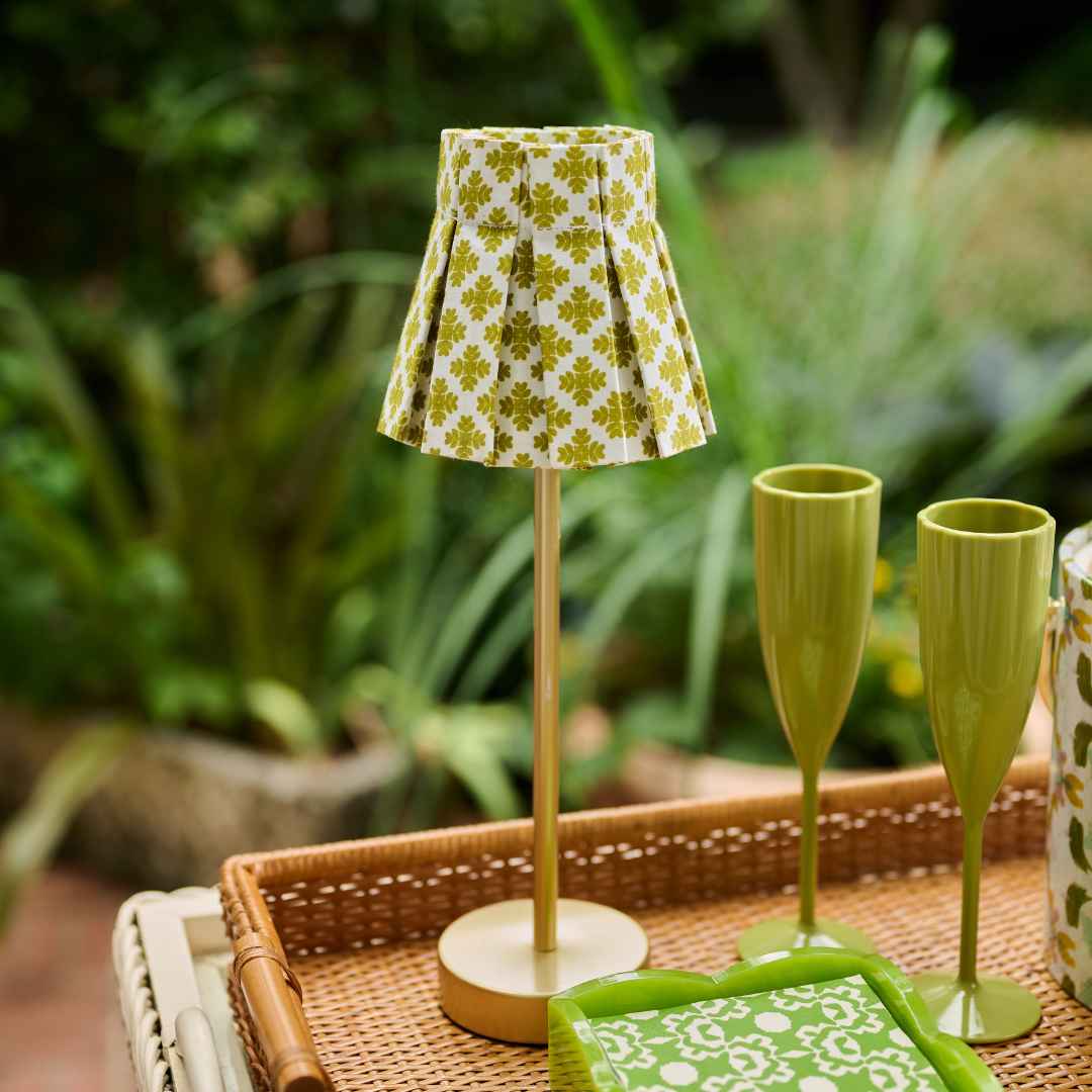 Printed and Pleated Lampshade Cover