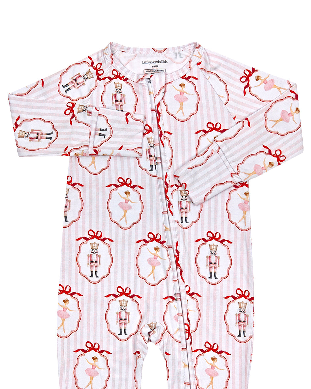 Bamboo Zip Romper | Pink Nutcracker