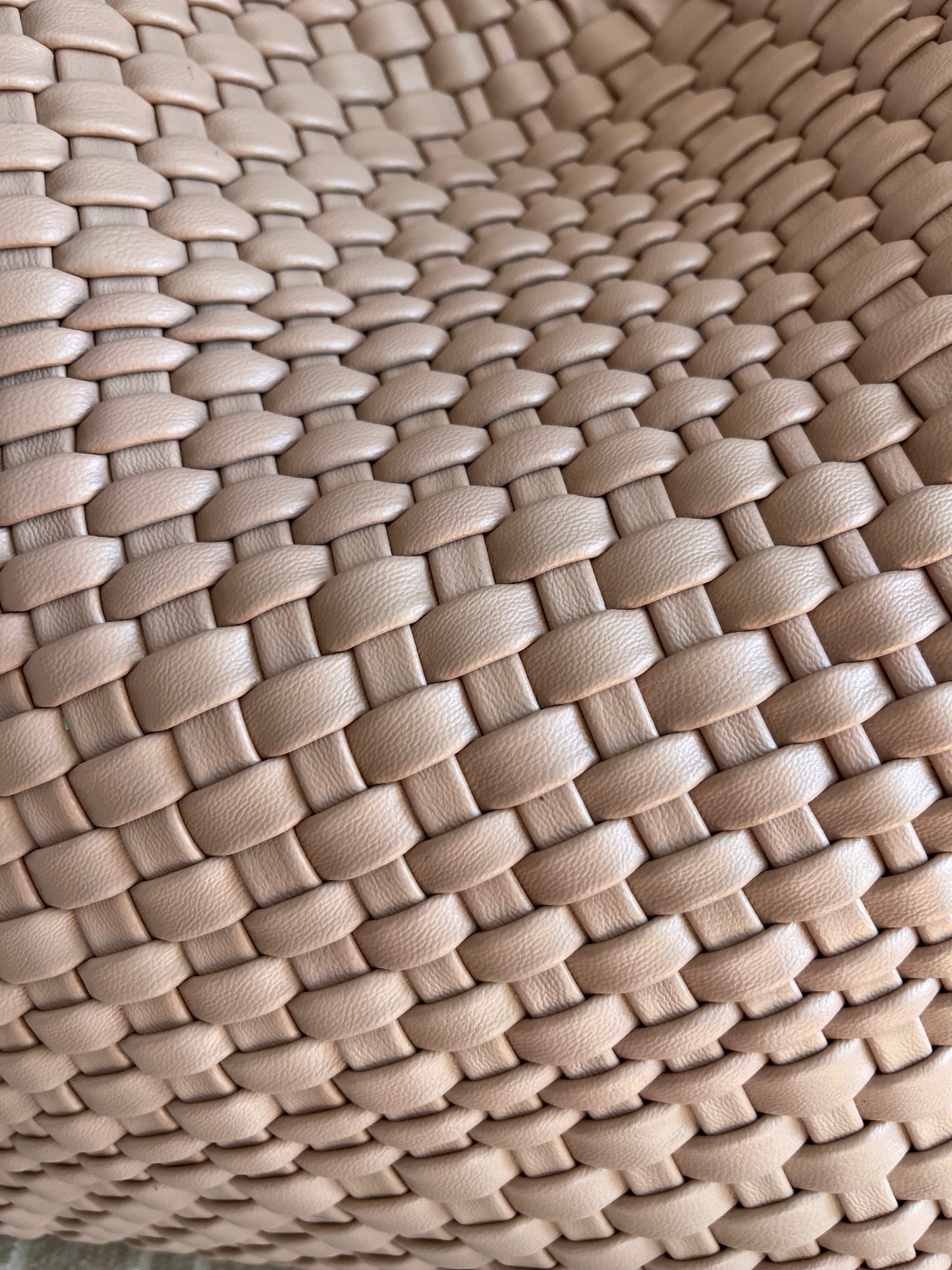 The Willow | Large Woven Vegan Leather Tote - Khaki