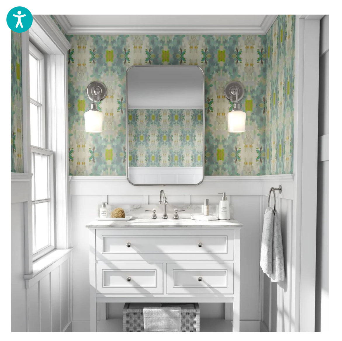 Coral Bay Green Wallpaper