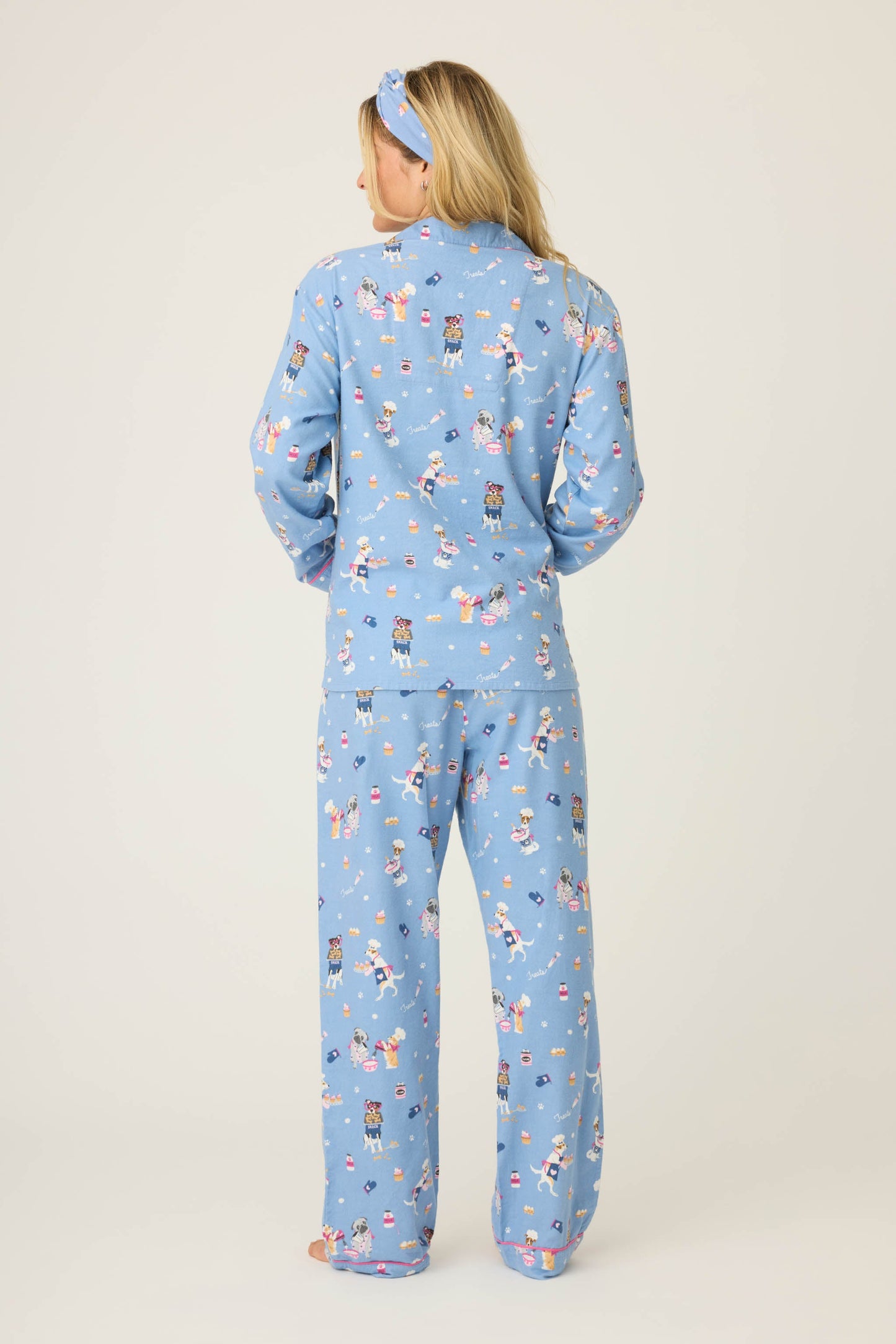 Baked Woof Love Dog Print 3-Piece Flannel PJ Set