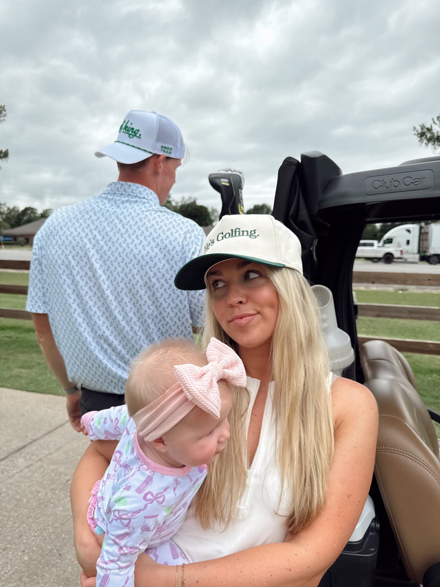 He's Golfing - Green Vintage Trucker Hat - PREORDER