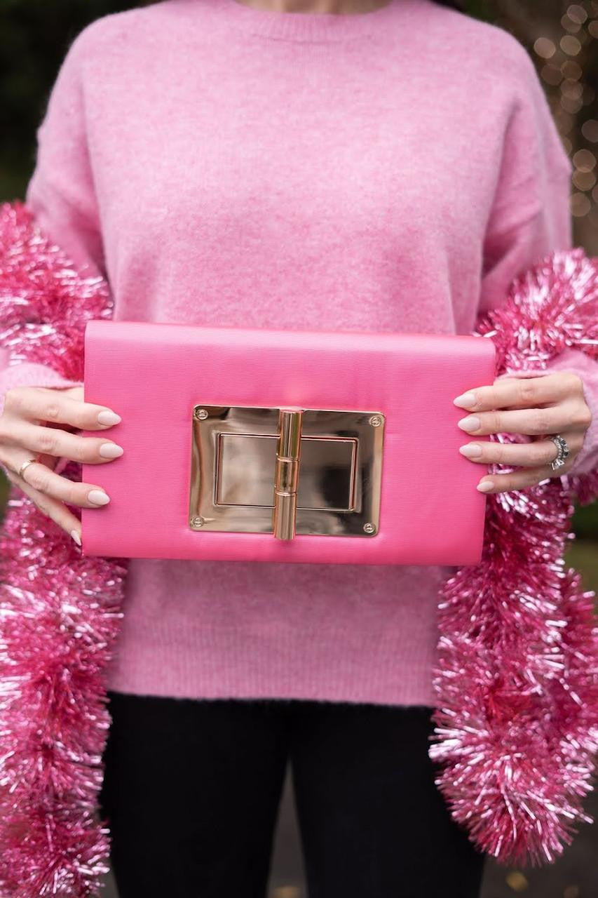 Lillian Clutch - Pink Faille