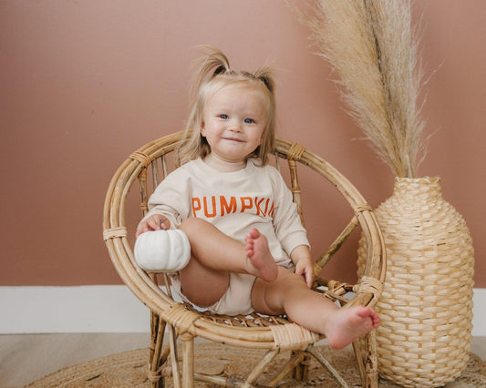 Pumpkin Organic Cotton Sweatshirt Romper