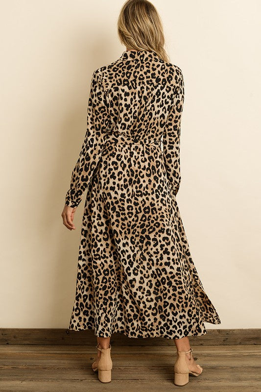 Luna Leopard Self-Tie Dress - Salud HTX