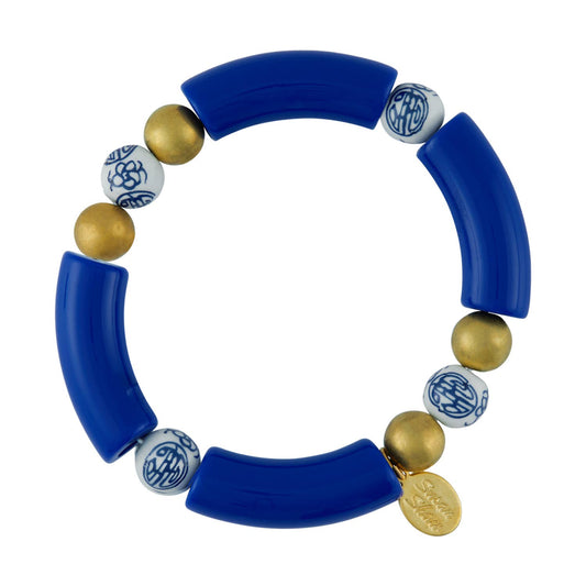 Susan Shaw - Blue 4 - Blue & White Charleston Bracelet - Salud HTX