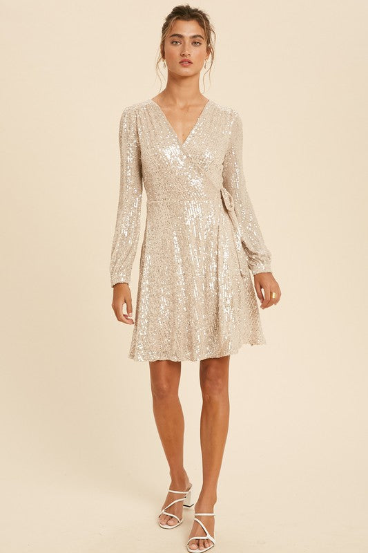 Champagne Sequin Dress – Shop Salud HTX