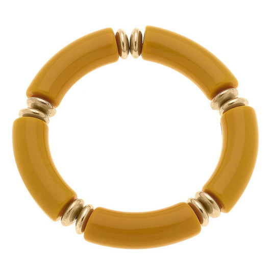 Lelani Disc Resin Stretch Bracelet in Marigold - Salud HTX