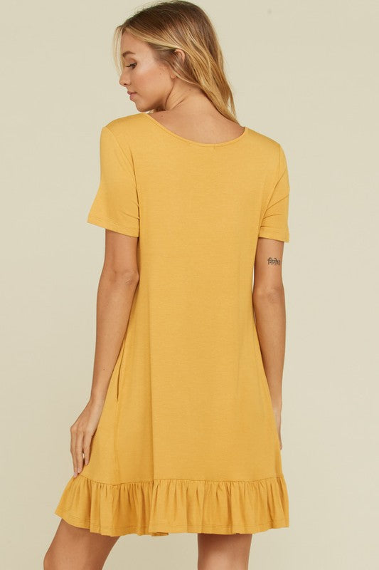 Mardi Gras Mustard Ruffle Dress - Salud HTX