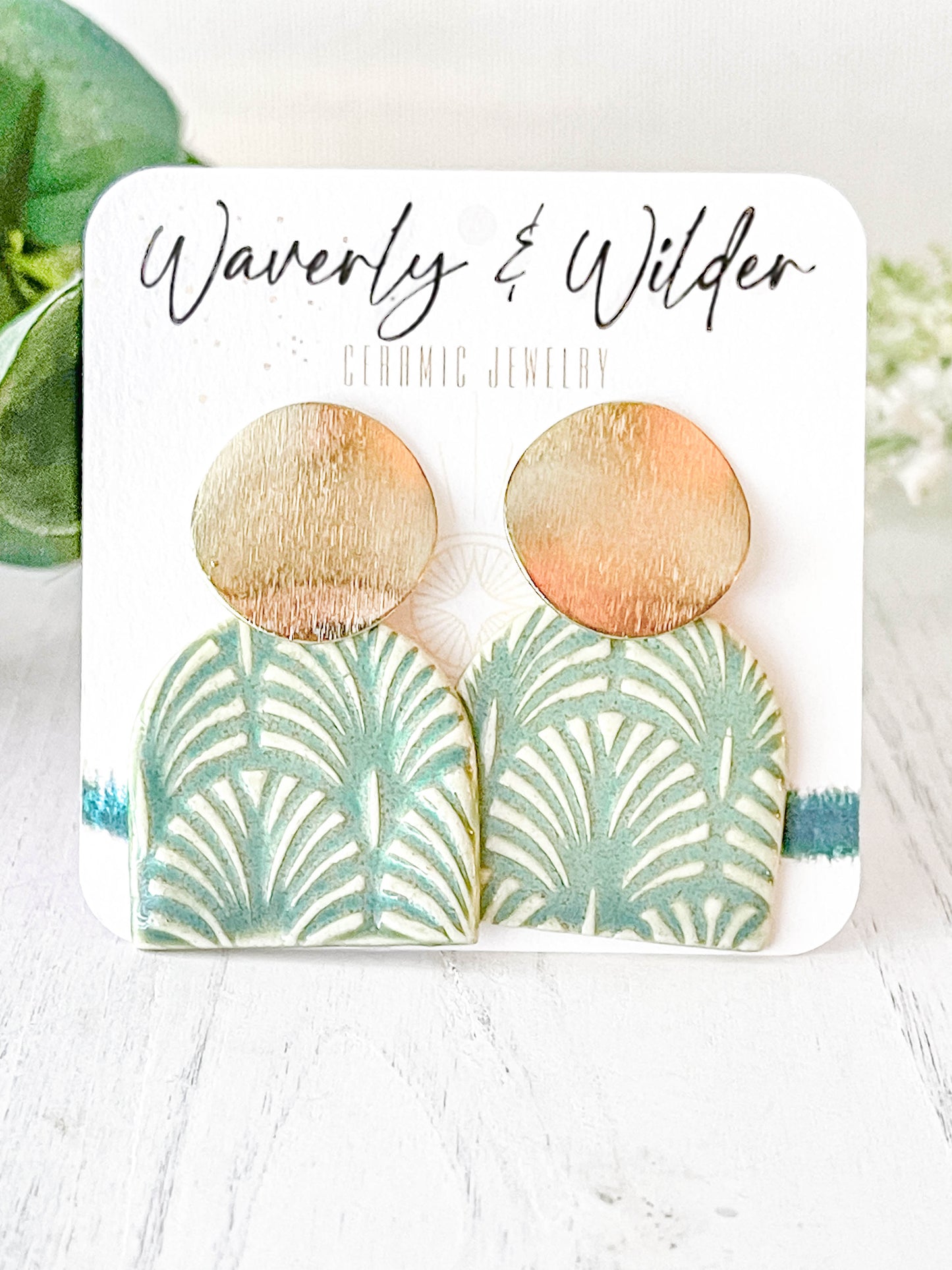 Mera Ceramic Earring in Green
