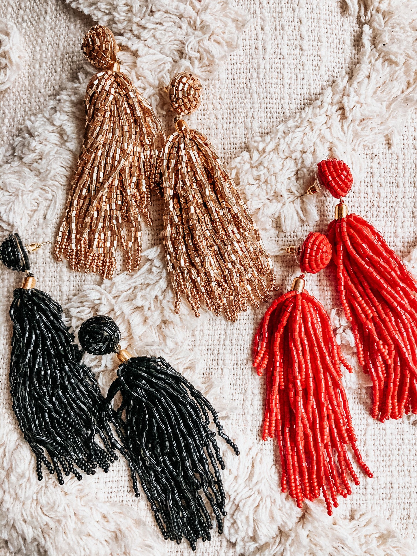 Beaded Tassel Earrings - Salud HTX