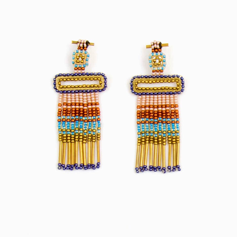 Altiplano - Beaded Fringe Post Earrings - Salud HTX