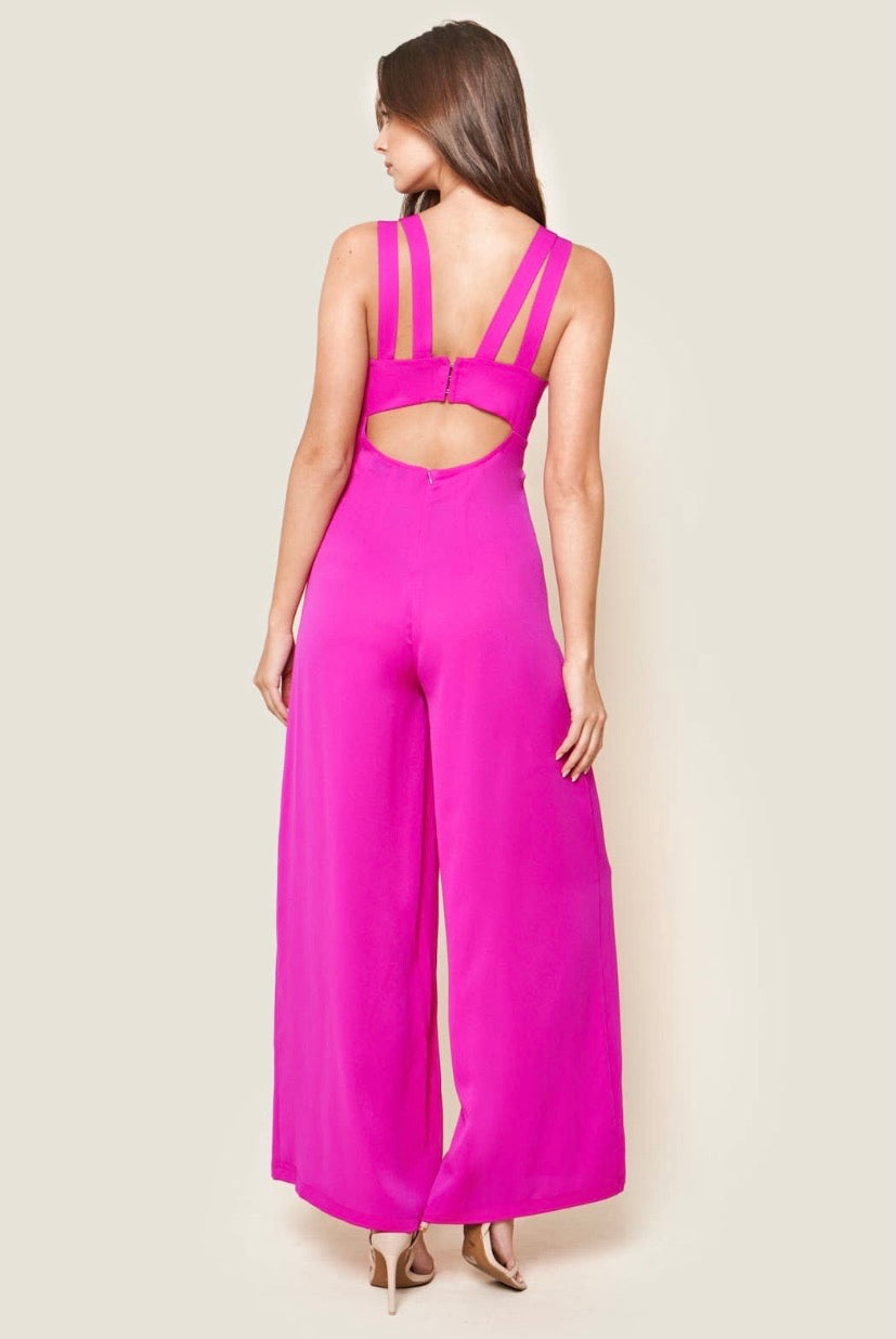 Deep Pink Wide Leg Jumpsuit - Salud HTX