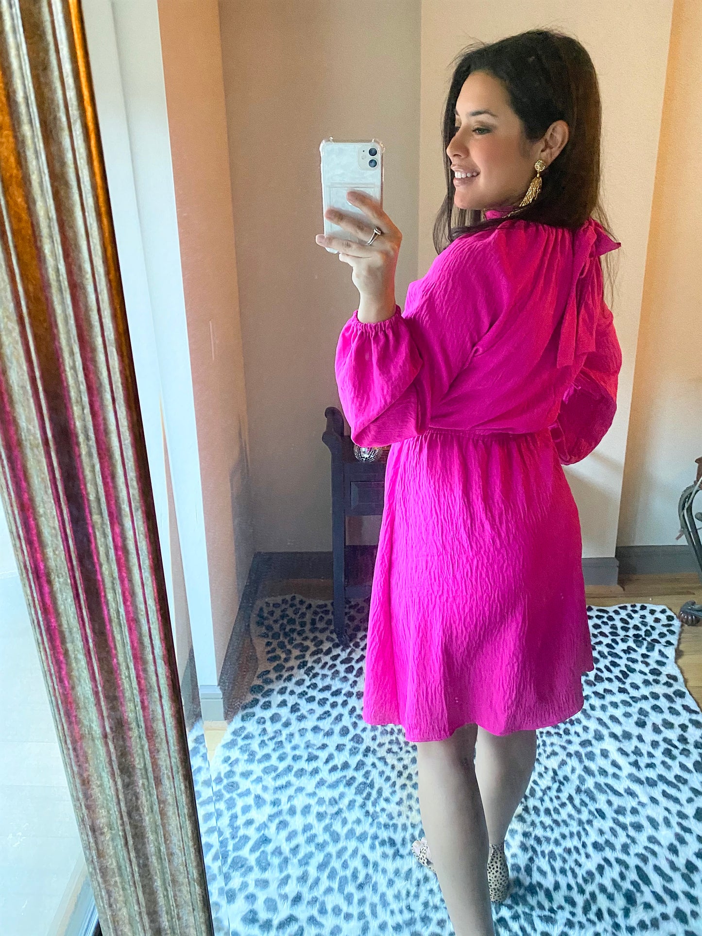 Magenta Bow Detailed Dress - Salud HTX