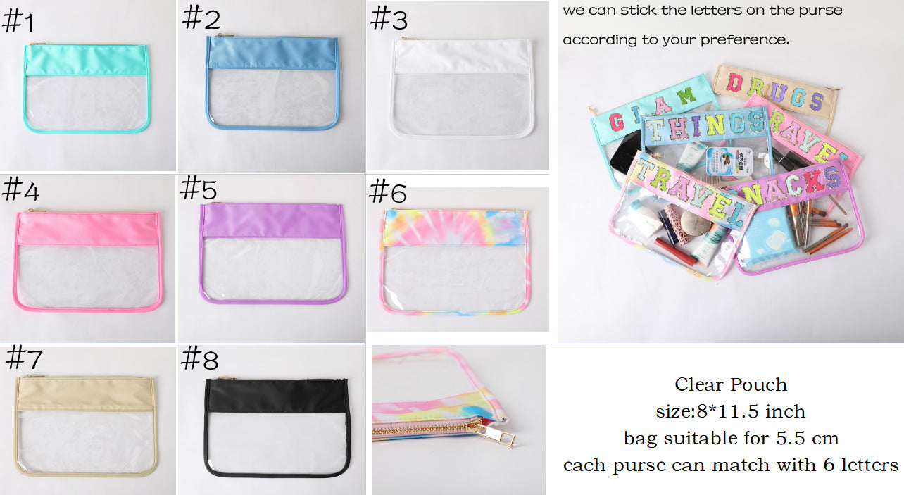 Chenille Varsity Letters Patch Clear Bag - Pre-Order 5/30