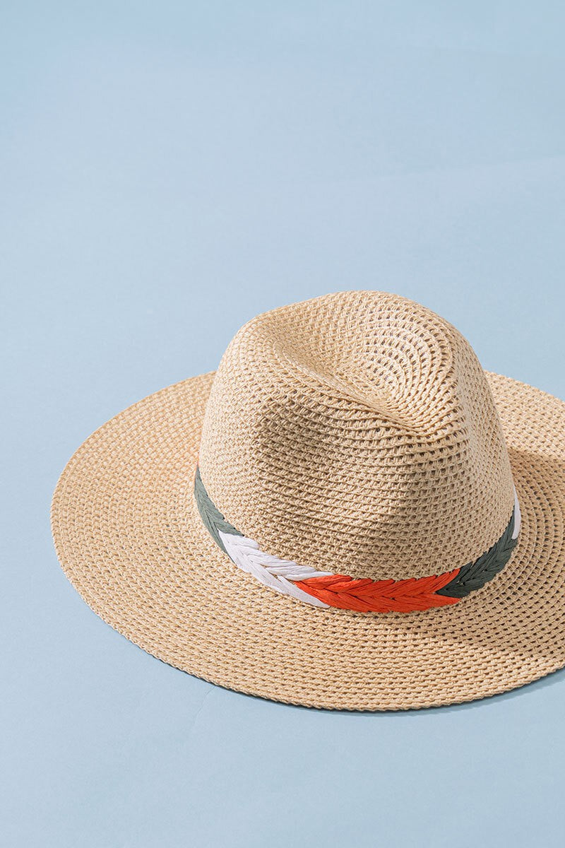 MULTI COLOR STRAW PANAMA HAT