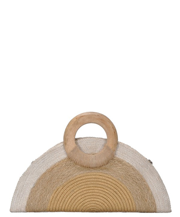 Ivory Jute Straw Clutch - Salud HTX