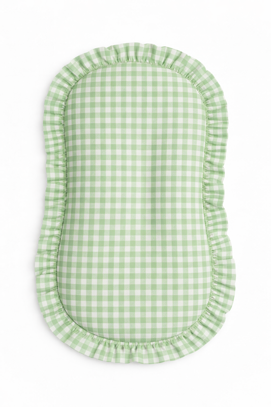 Green Gingham Ruffle Baby Lounger Cover