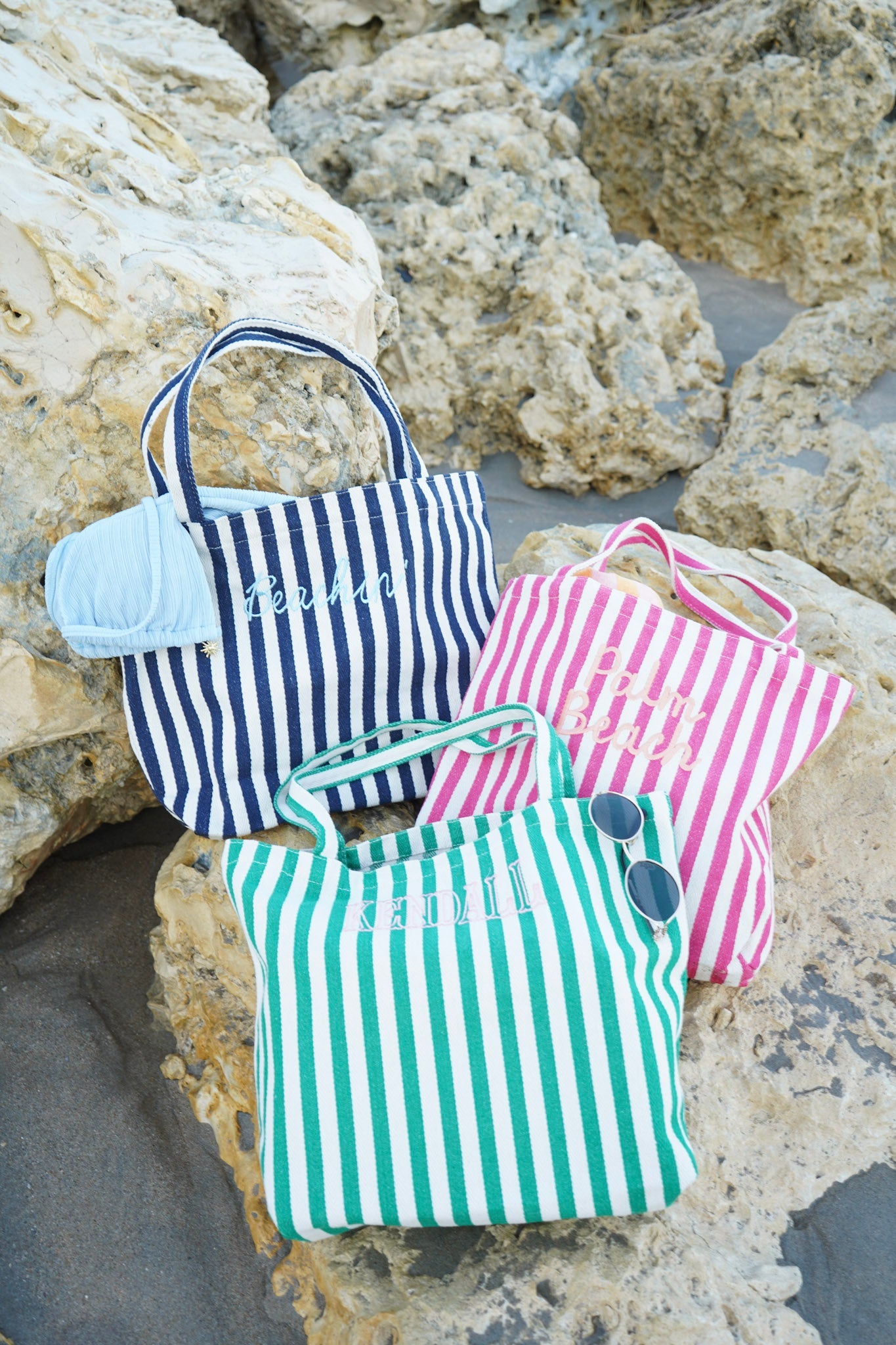 Harbor Canvas Striped Tote