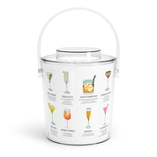 Cocktail Print Ice Bucket