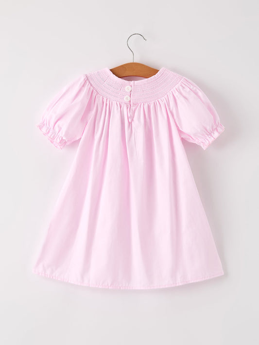 Fall Halloween Pink Spider Pumpkin Ghost Smock Embroidery Girl Dress