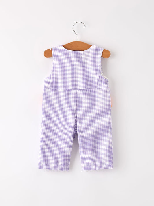 Fall Halloween Purple Balloon Pumpkin Cat Smock Embroidery Baby Boy Romper