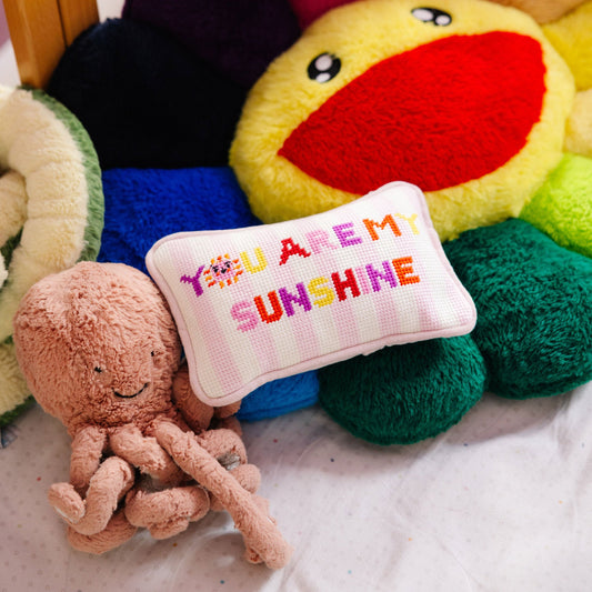 You Are My Sunshine Mini Needlepoint Pillow
