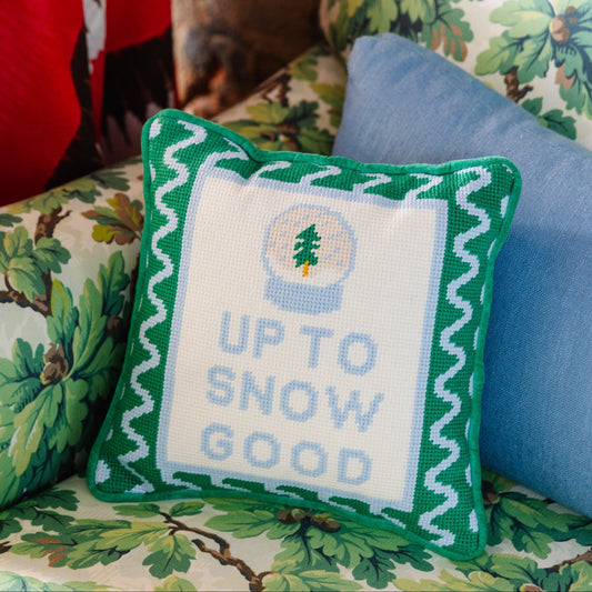 Up to Snow Good Needlepoint Pillow