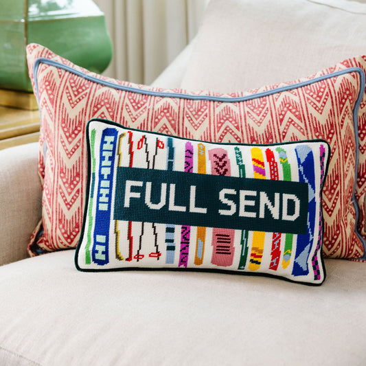 Full Send Needlepoint Pillow