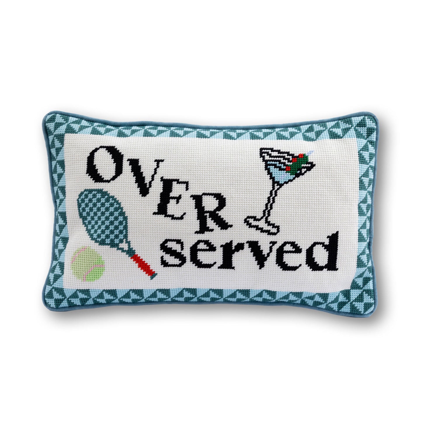 Overserved Needlepoint Pillow