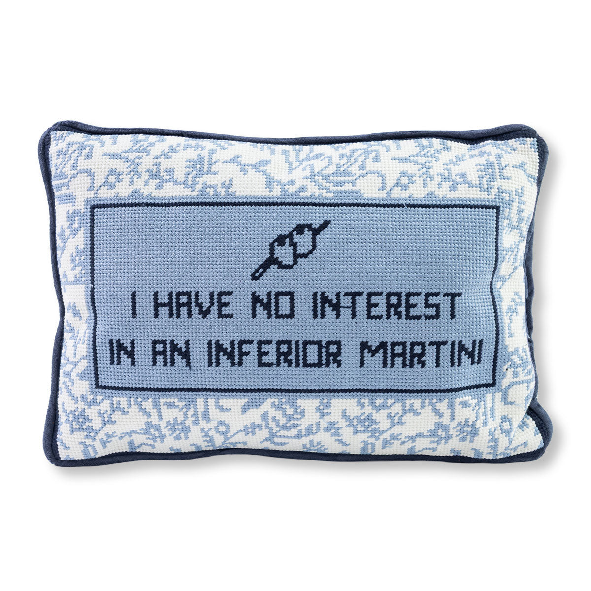 Inferior Martini Needlepoint Pillow