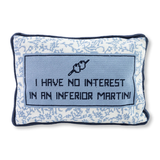 Inferior Martini Needlepoint Pillow