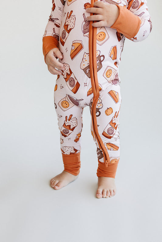 Bamboo Zip Romper | Pumpkin Spice