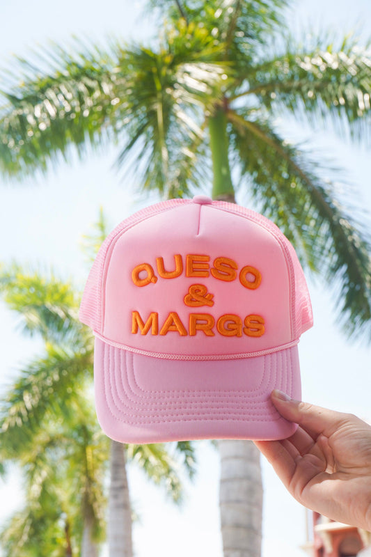 Queso and Margs - Pink Foam Trucker Hat