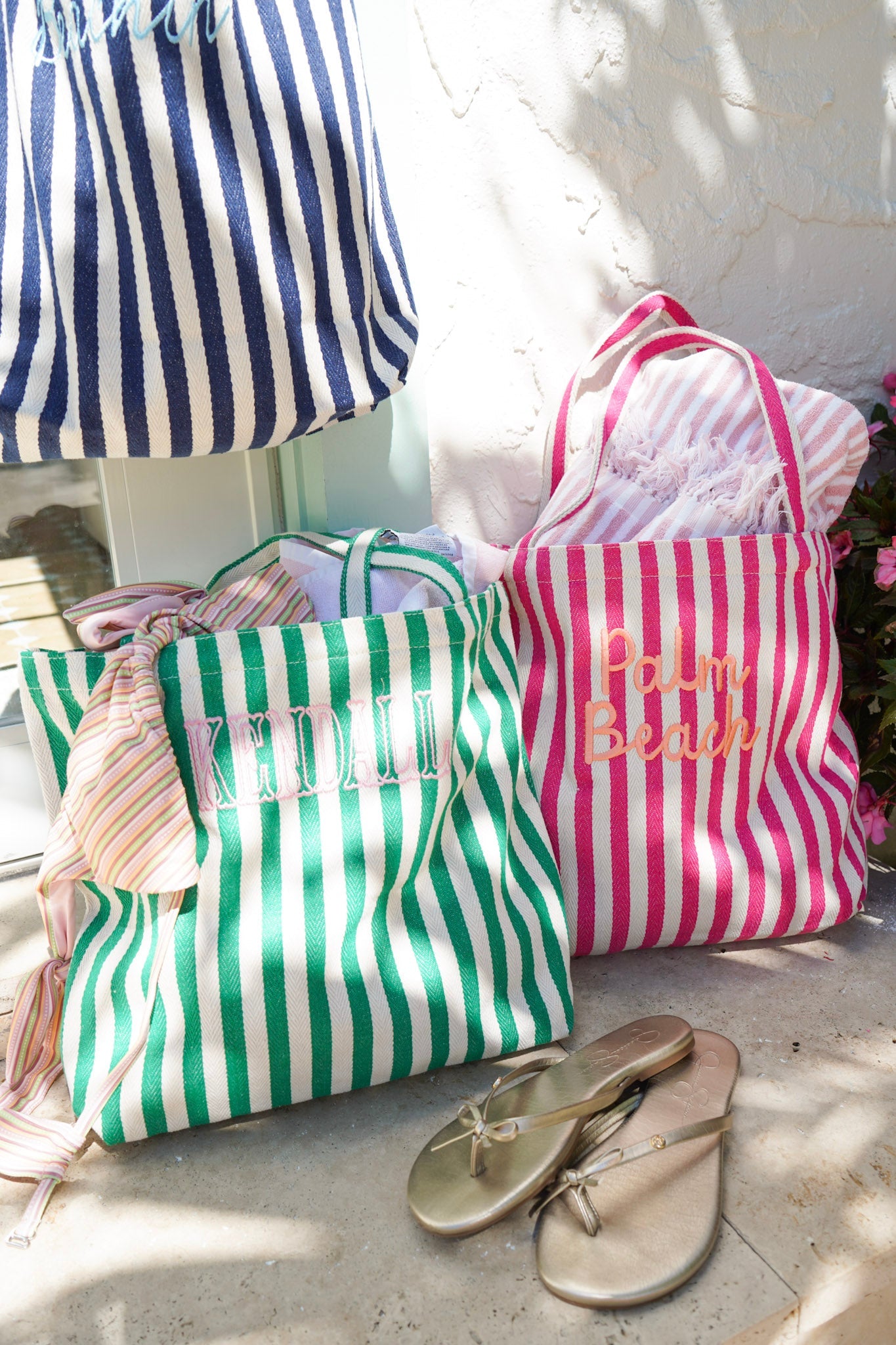 Harbor Canvas Striped Tote