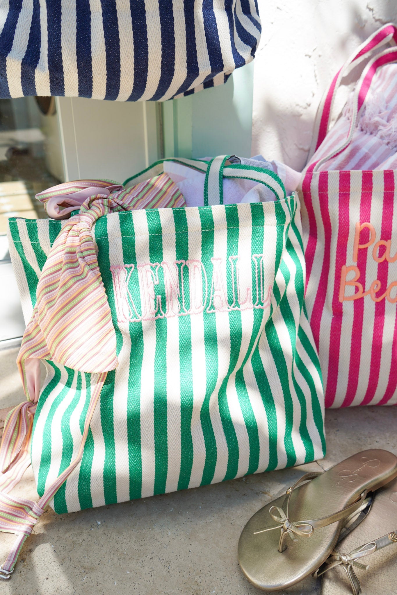 Harbor Canvas Striped Tote