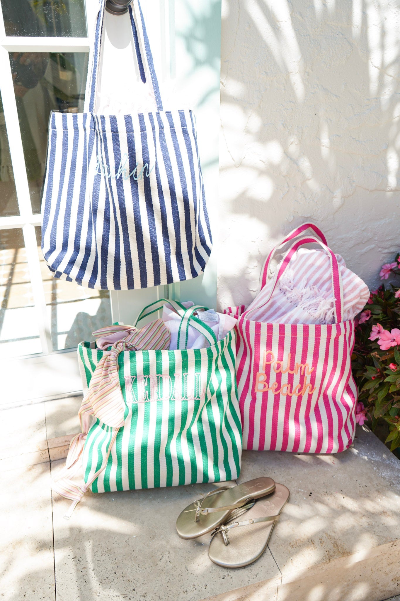 Harbor Canvas Striped Tote