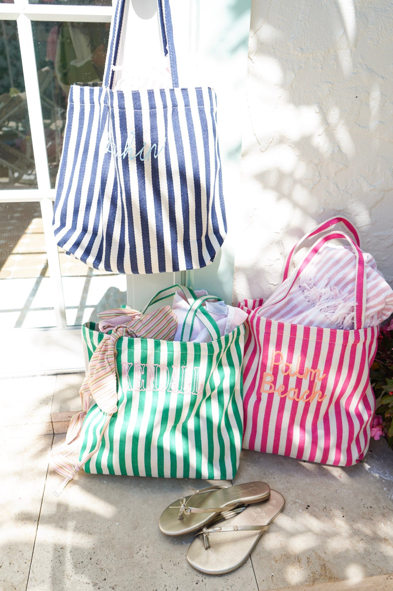 Harbor Canvas Striped Tote