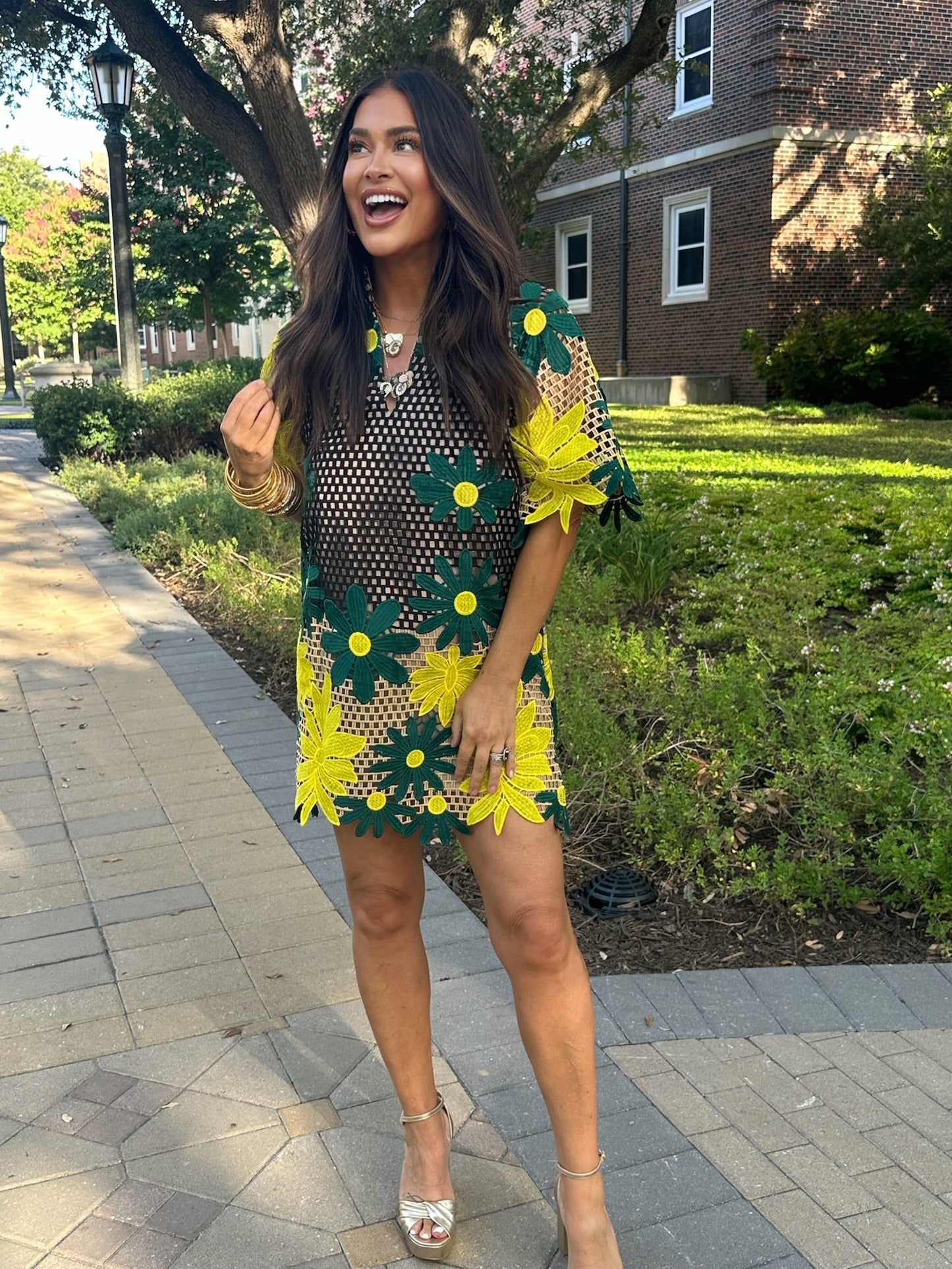 Lulu Short Sleeve Mini Caftan- Daffodil