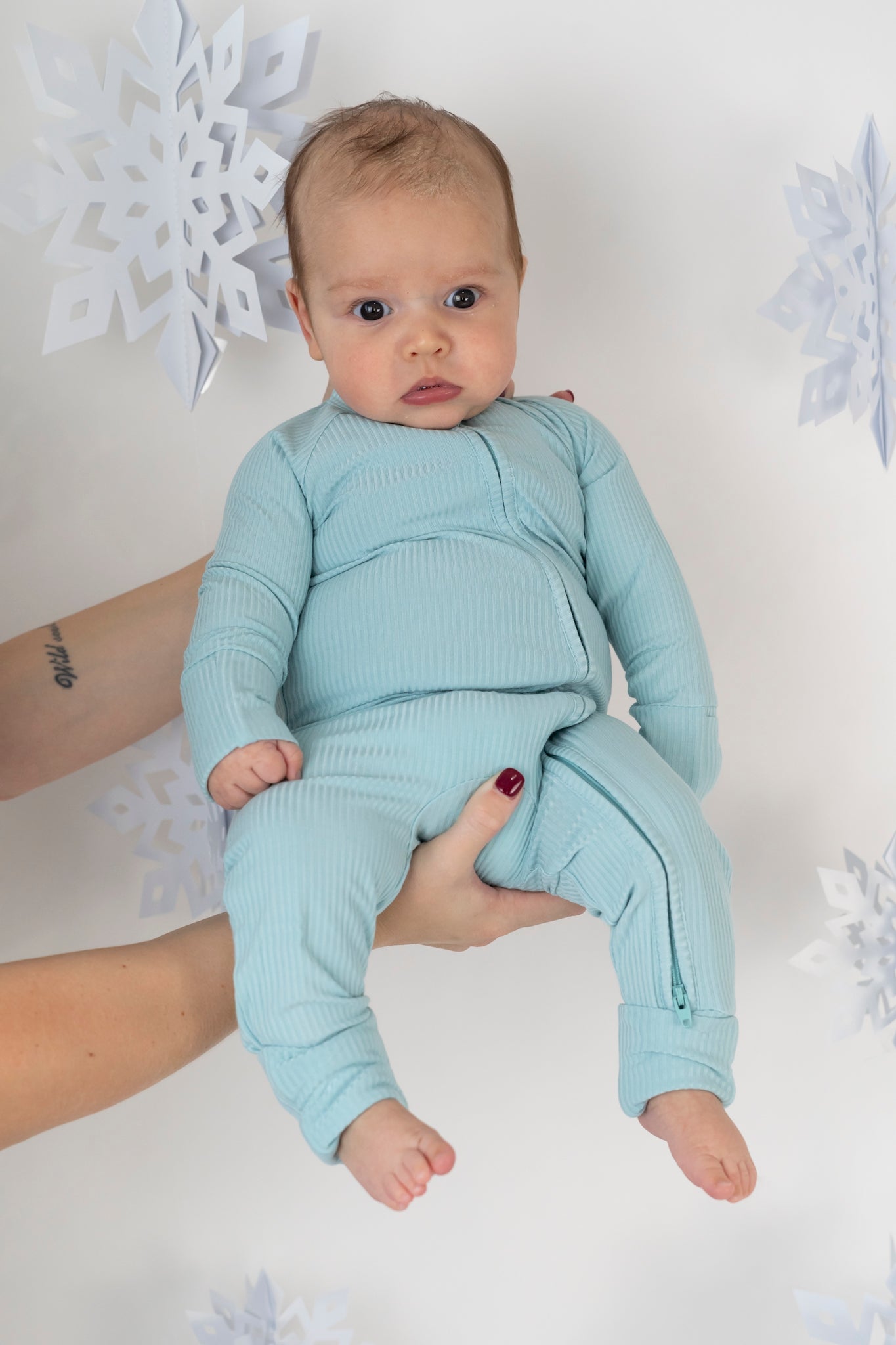 HAZY BLUE RIB DREAM ROMPER