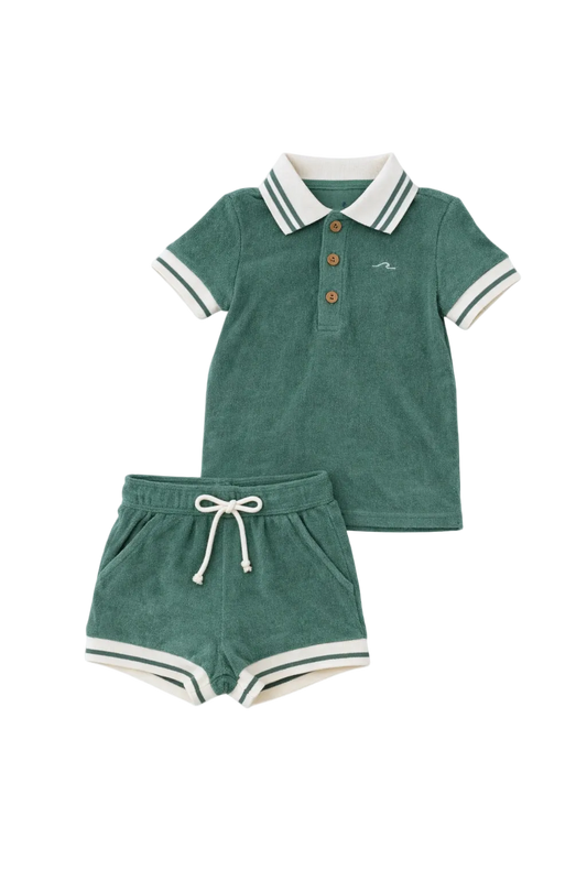 Lanier Bamboo Terry Set - Emerald