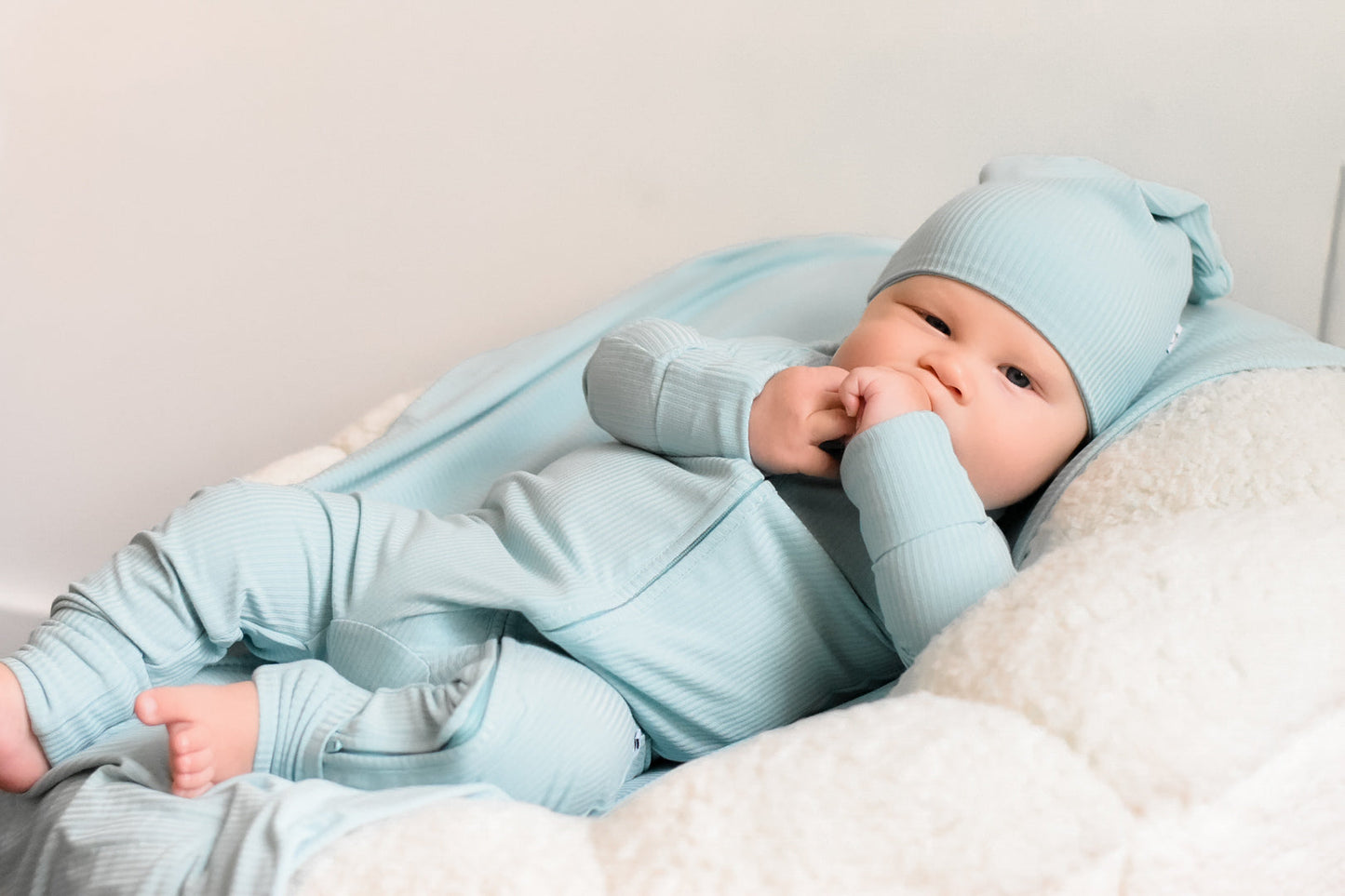 HAZY BLUE RIB DREAM ROMPER
