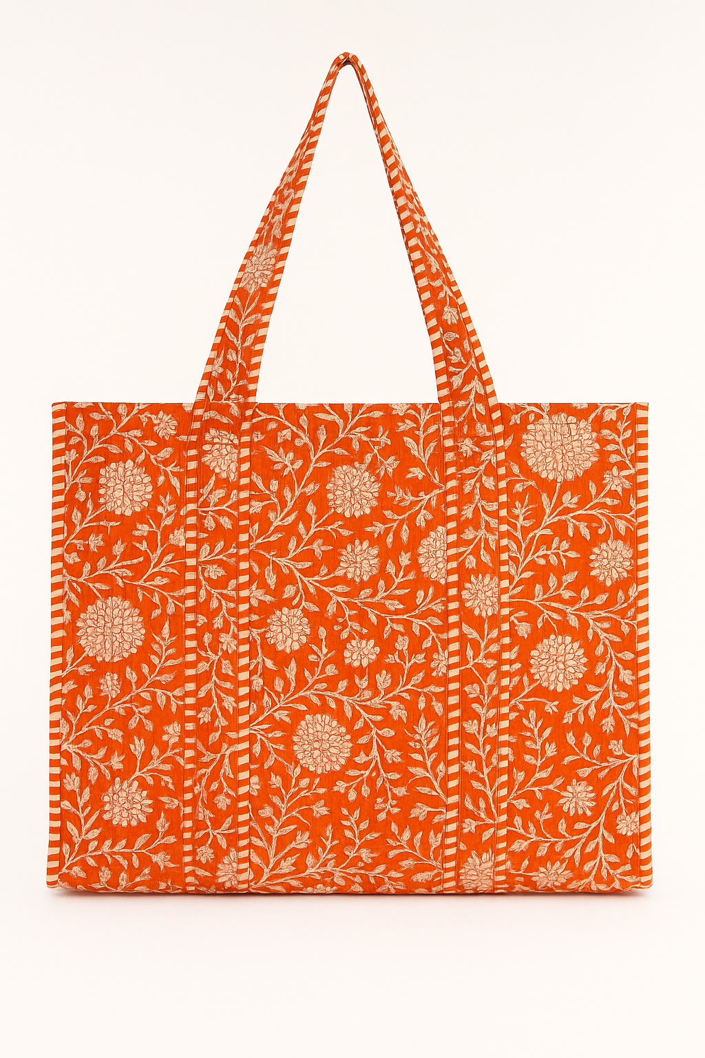 Orange Floral Tote
